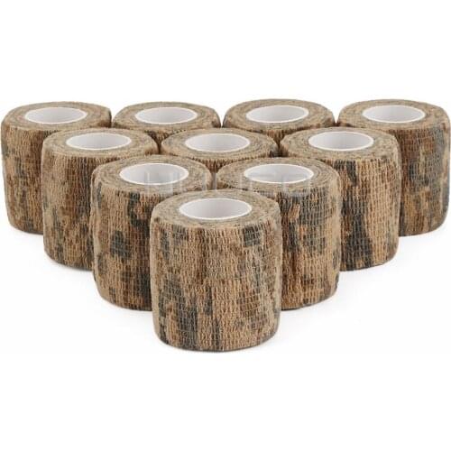 10 PCS/LOT Waterproof Adhesive Tape/Camouflage Bandage/DIY Tape/Stealth Tape/Elastic Bandage for Knives/Gun/camera/Telescope etc