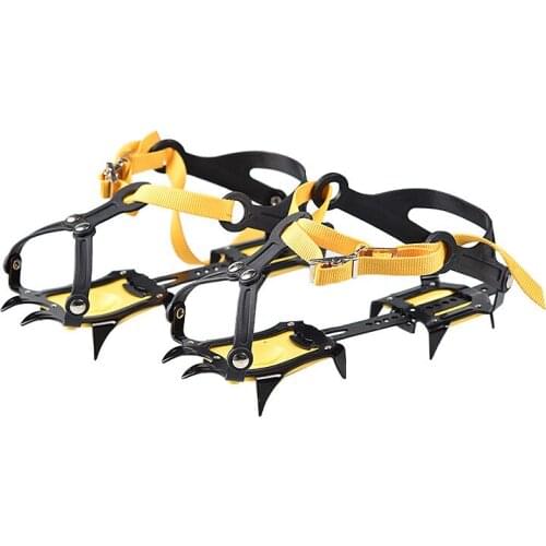 10 Teeth Ice Snow Crampons Anti-Slip Climbing Gripper Shoe Covers Spike Cleats Stainless Steel Snow Skid Shoe Cover Crampon