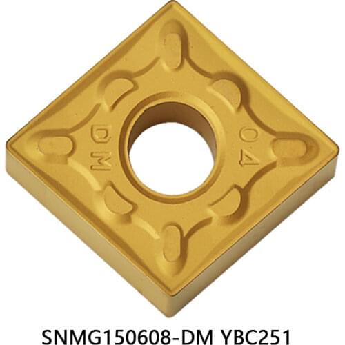 100% Original SNMG150608-DM YBC251 SNMG150608 SNMG 150608 Processing Steel Carbide Inserts Lathe Cutter Tools Turning Tool