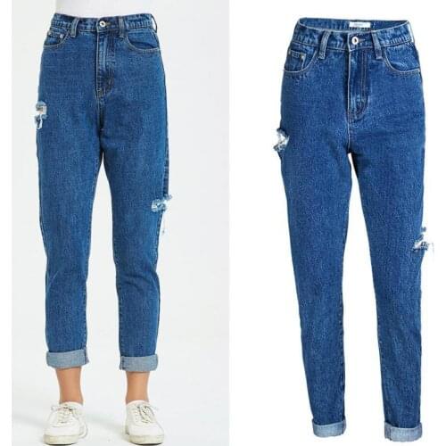 2021 Harlan Jeans Fashion High Waist Boyfriend Street Break Copper Casual Mom Jeans Washed Boyfriend Jeans