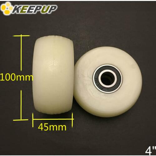 4inches Replacement caster nylon wheels,with double bearings,roller pulley,Heavy duty widened casters,load 240kg