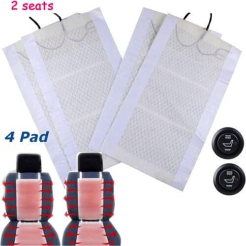 4Pcs 12V Carbon Fiber Heated Auto Car Seat Heating Heater Pad Winter Universal