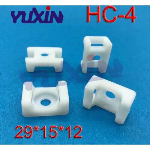 50pcs 29*15*12mm HC-4 White 5.2mm Screw Hole Nylon Saddle Type Fixed Seat Basement Self-locking Holder Cable Zip Tie Mount Base