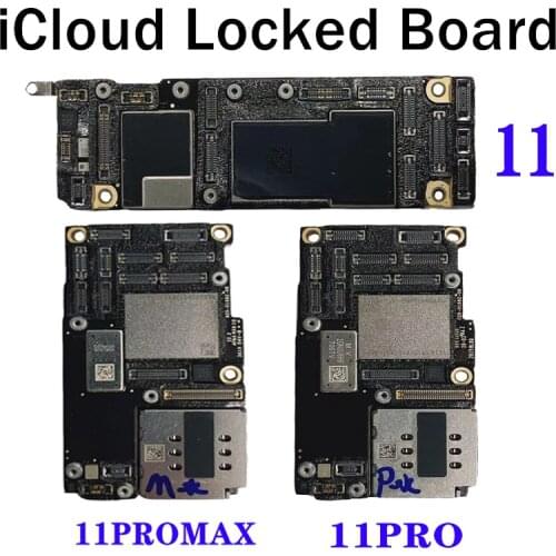 Locked ID Board For IPhone11 11pro Max Motherboard 64GB 256GB With Icloud Mainboard for Practise Swap
