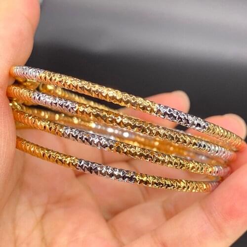 Dubai Bangles for Women Two-tone Balls Hand Chain Africa Silver White Indian Gold Bracelets Girls Wedding Bridal Jewelry Gift