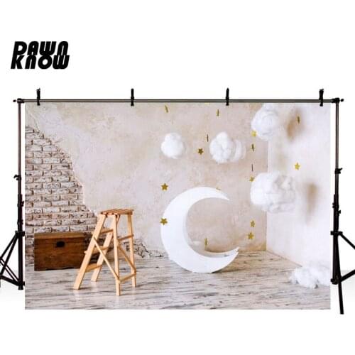 DAWNKNOW Indoor Cartoon Moon Photography Background Newborn Photographic Backdrops Photo Studio Children Photocall lv1445