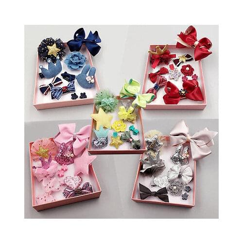 Kid Accessories 10pcs Kids Baby Girls Bowknot Hair Clips Accessory Flower Barrette Pins Gift Set