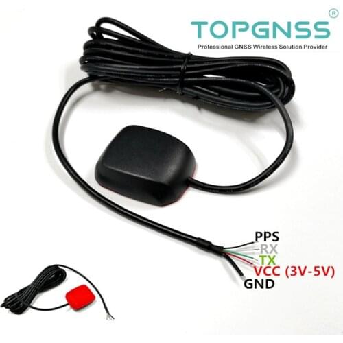 DIY 5pin Connector PPS GPS GNSS GLONASS module antenna reciever magnetic bottom waterproof IP67 1Hz 9600 TTL level antenna