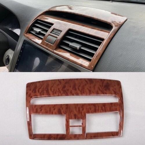 For TOYOTA Camry 2006-2011 1PC Wood ABS Car Front Center Air Conditioning Vent Outlet Cover Trim Car Styling Accessories