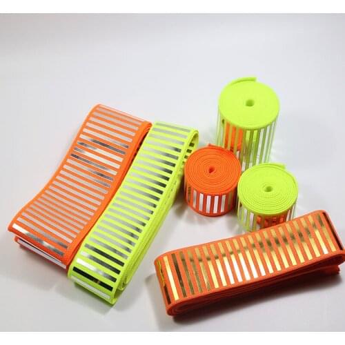 38mm elastic band green orange with bright light gold silver laser film Sequins 2 meters/lot diy clothes sports wear belt