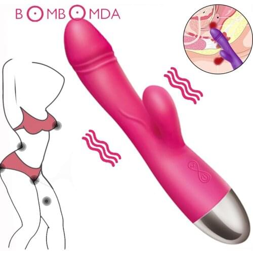 G-spot Dildo Vibrator Dual Vibration AV Stick Clitoris Stimulate Massager 30 Speed Sex Toys for Woman Silicone Female Masturbate
