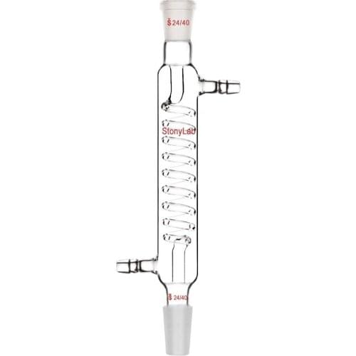 200mm 24/20 graham condenser,200mm Condenser with coiled innner tube standard ground mouth 24/20,Used for distillation unit