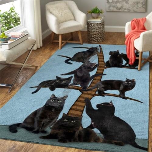 Cat 3D Printed Rugs Mat Rugs Anti-slip Large Rug Carpet Home Decoration Living Flannel Print Bedroom Non-slip Floor Rug