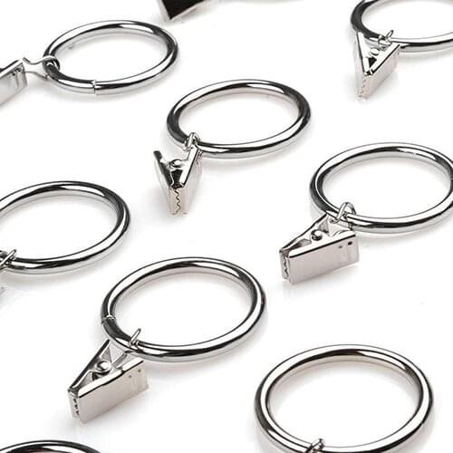 10 Pcs Home Practical Mini Window Curtain Hooks Metal Rings Clips with Eyelets