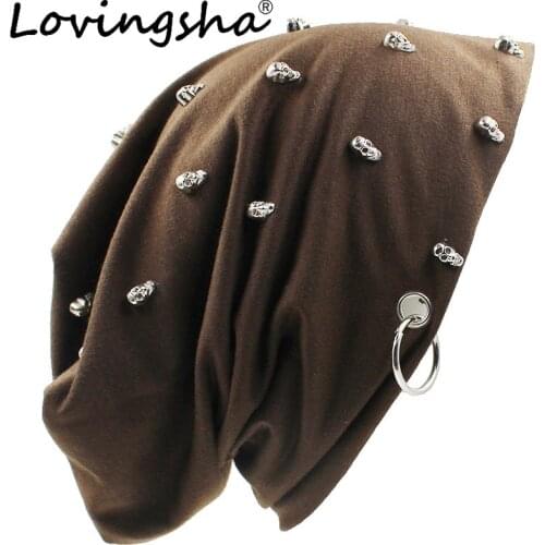 LOVINGSHA Autumn Hats For Men Women Fashion Hip-hop Winter Girl Skullies Hoop Design Ladies thin Beanies Men Hat Unisex HT074