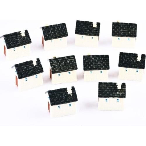 10/Pack Mini Resin House Model for Architecture Model Building Kits or Dollhouse Decoratives