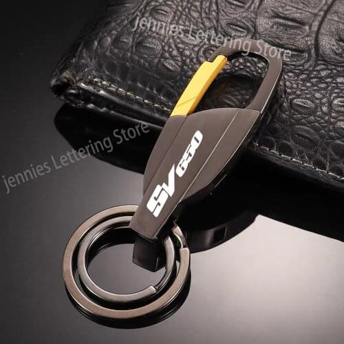 Fashion car metal keychain carabiner with logo for Suzuki SV650 SV 650 SV650X SV650S motorcycle Accessories