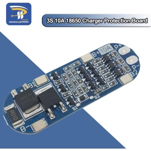 3S 10A 11.1V 12V 12.6V Lithium Battery Charger Protection Board Module for 18650 Li-ion Lipo Battery Cells BMS 3.7V