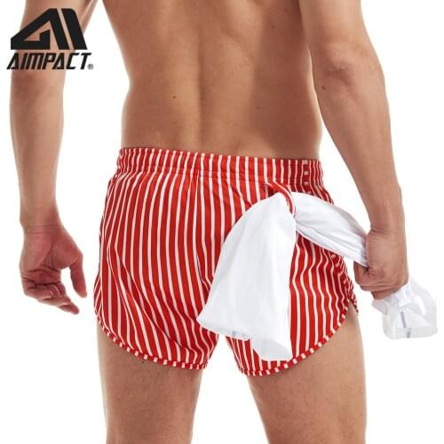 AIMPACT Mens Casual Sports Shorts Marathon Running Shorts Comfortable Shorts with Triangle Lining AM2901