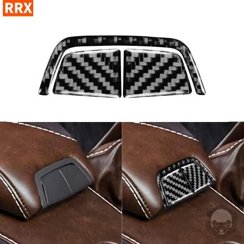 For BMW 6Series E63 E64 2004-2010 Black Carbon Fiber Stickers Central Control Armrest Button Strip Interiors Car Accessories