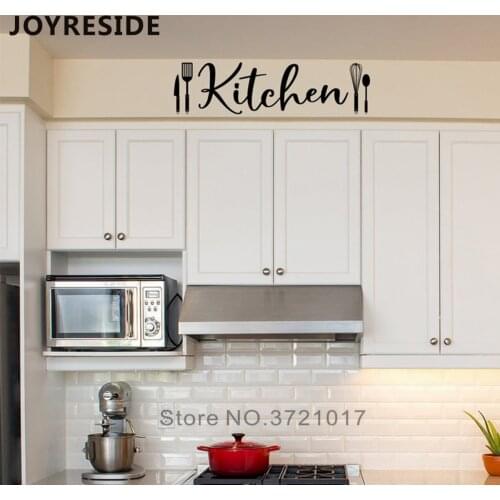 JOYRESIDE Kitchen Fork Wall Decor Home Kitchen Modern Decoration Wall Decals Vinyl Wall Sticker Kitchen Dinner Words Decal WM172