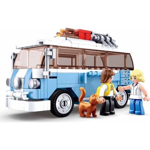 2021 New Retro Vintage Van Car Bus Camper Vehicle Building Blcoks City Classic Educational Enlightenment Toys For Children Gifts