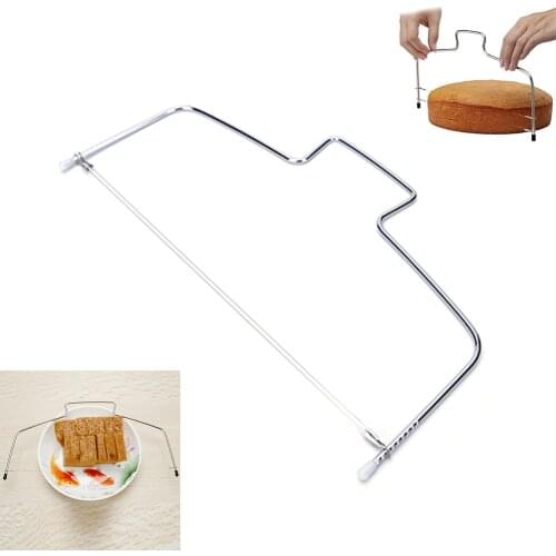 New DIY Stainless Steel Cake Tools Double Line Adjustable Baking Tools Cake Bread Slicer Cutter Strings Knife Soap Knife