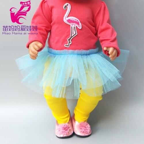 Doll clothes for 43cm baby doll dress long legging for 18 inch girl doll dress set dropshipping