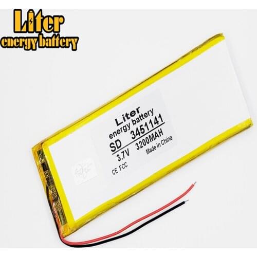 Rechargeable lithium battery 3.7V 3200mAh 3451141 polymer brand tablet generic battery