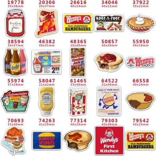 DIY Craft Supplies Sewing Accessories Cartoon Burgers And Fries Printed Planar Resins Mold 10 Pieces. PR-19778