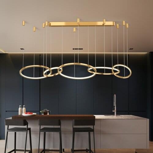 Simple and light luxury living room chandelier lighting ring post-modern minimalist lamps Nordic home dining led chandelier