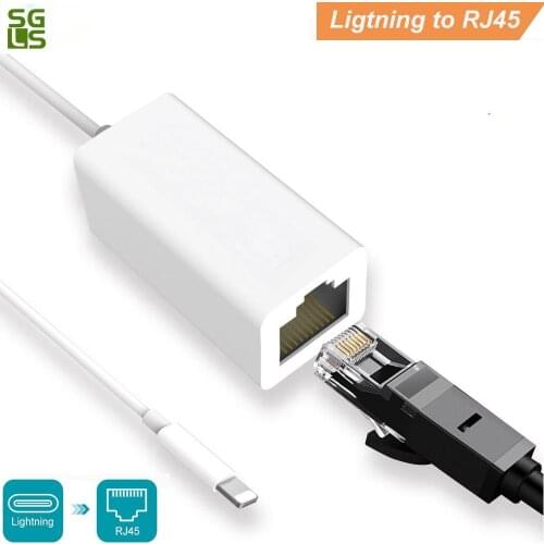 For Lightning To RJ45 Ethernet LAN Wired Network Adapter 100Mbps Network Cable Overseas Travel Compact For iPhone X/iPad Series
