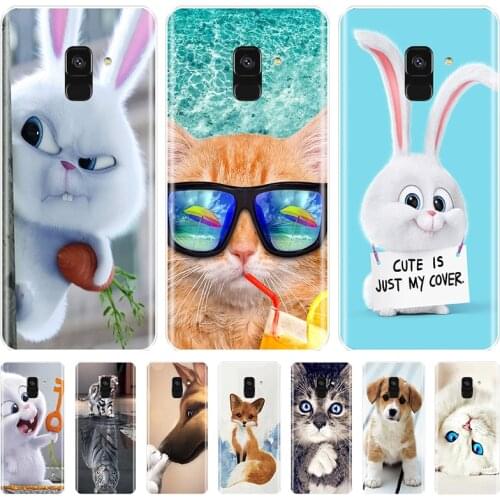 Silicone Phone Case For Samsung Galaxy A6 A8 Plus 2018 A5 A7 Cute Animals Soft TPU Back Cover Samsung A3 A5 A7 2016 2017