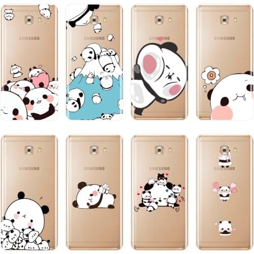 Cute Panda Funny Kawaii Simple Animal Back Cover For Samsung Galaxy C5 C7 C9 Pro Silicone Phone Case For Samsung Galaxy C5 C7 C8