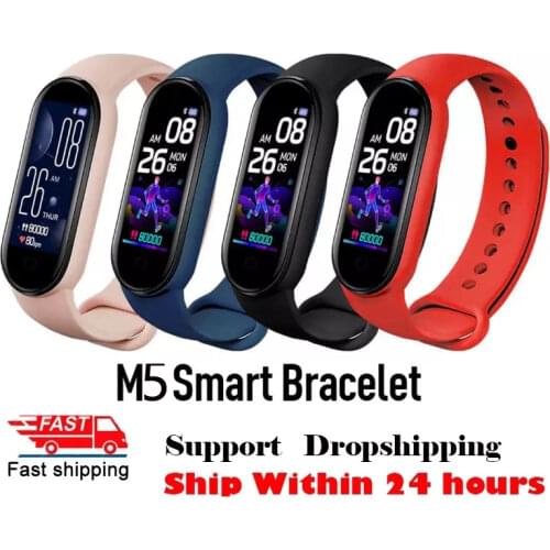 M5 Smart Sport Band Fitness Tracker Pedometer Heart Rate Blood Pressure Monitor Bluetooth Smartband Bracelets Men Women watch