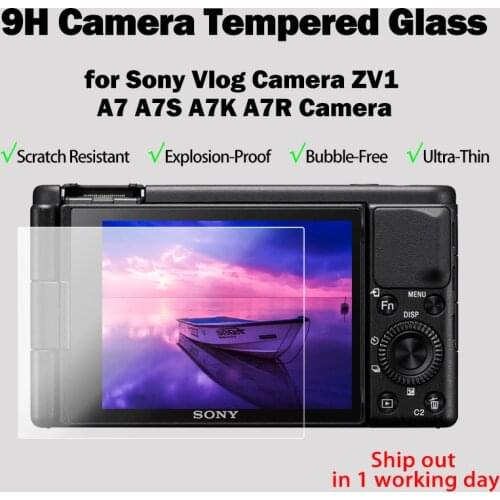 2PCS ZV-1Camera Glass 9H Hardness Tempered Glass Ultra Thin Screen Protector for Sony A7 /A7S /A7K /A7R