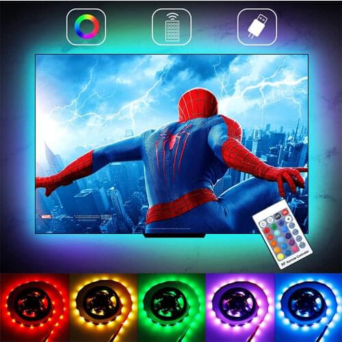 Led Light Strip 5VUSB Power Remote Control TV Backlight Led Light for Room RGB 2835 Flexible Diode Decor Wall Bedroom Decoration
