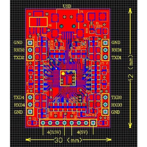 USB to 4TTL Module XR21V1414IM48 Serial Port Extension 4 Serial Ports
