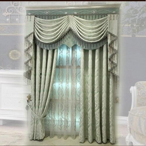 Jacquard Curtain High Shading Chenille Fabric European Style Curtains for Living Dining Room Bedroom