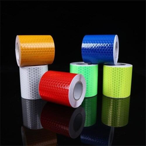 1 Roll Car Reflective Tape Sticker Safety Mark Car Styling Self Adhesive Warning Tape Motorcycle Bicycle Film Decoration Tool