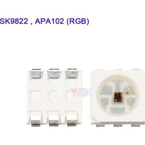 1000pcs SK9822 (Similar APA102) LEDs Chips IC SMD 5050 RGB For led Strip Screen DC5V with DATA and CLOCK Separately Lamp beads