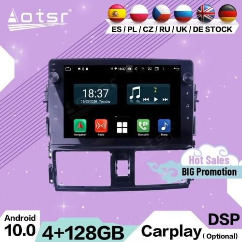 128G Carplay Multimedia Android For Toyota Yaris Vios 2013 2014 2015 2016 GPS Navigation Auto Car Radio Video Receiver Head Unit