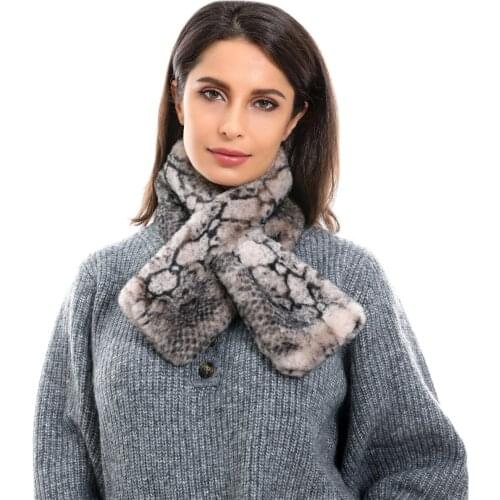 2020 New Women Neck Scarf Bib Female Autumn and Winter Imitation Rex Rabbit Fur Female Scarf Flower thickening to Keep Warm