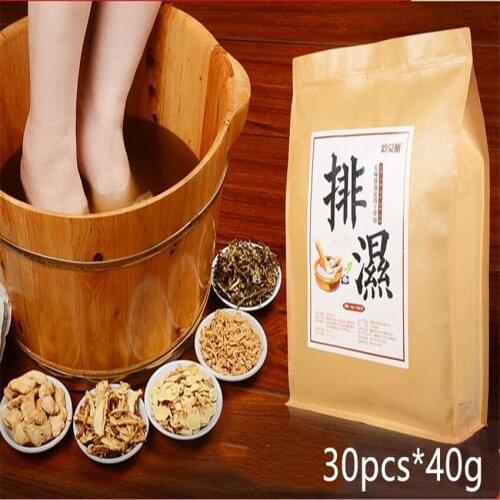 30pcs Chinese Medicine Herbal Dehumidifying Wormwood Foot Spa Bath Moxa Leaves Massager Powder Soothing Foot Skin Health Care