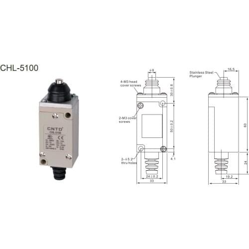 4Pcs/Lot Top Quality Original CNTD CHL-5100 Limit Switch/Micro Switch , Metallic bottom shell