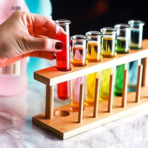 6 Pcs Test Tube Cocktail Glass Rack Set Bar KTV Night Club Nightclub Home Party Shot Glass Tipsy Molecular gastronomy Wine Cup