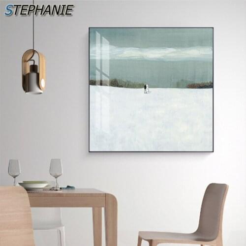 Abstract Mint Green Golden Posters and Prints Fashion Canvas Painting Square Wall Art Picture for Living Room Bedroom Wall Decor