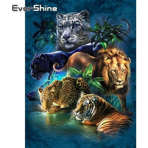 Evershine Diamond Painting Animals 5D Diamond Mosaic Cross Stitch Kit Diamond Embroidery Cartoon Crystal Beaded Painting Art