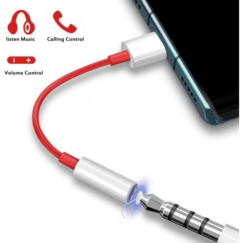 Phone Audio Type C To 3.5mm Earphone Adapter Cable Connector for One Plus 7 Usb-c Music Converter Oneplus 6T 7 Pro Universal