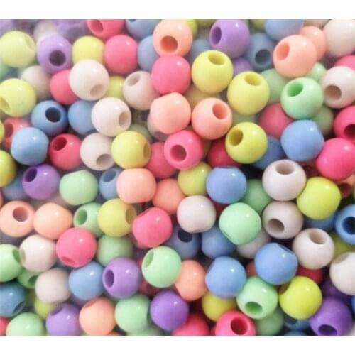 10/12mm 50pcs/lot Mix Candy colors acrylic beads Large hole Loose beads DIY Handmade Jewelry Accessories
